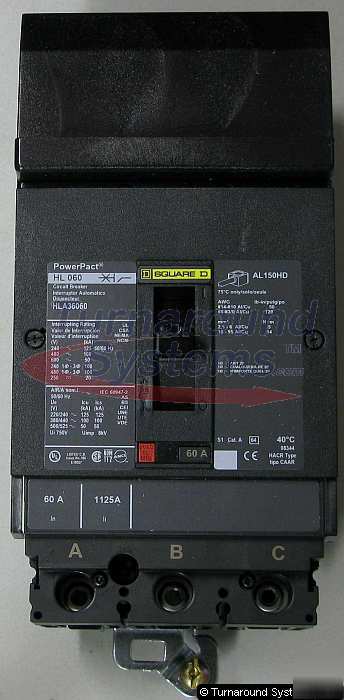Square d HLA36060 circuit breakers, 60 amp, 100 ka