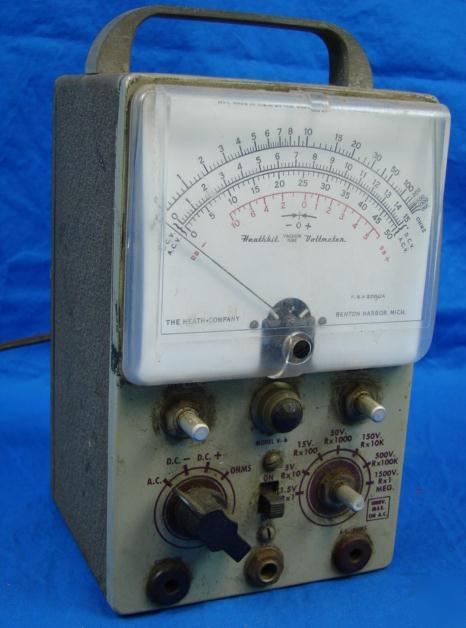 Vintage electronic vacuum tube voltmeter heathkit heath