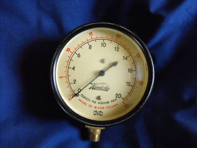Vintage water pressure /inches of water column gage