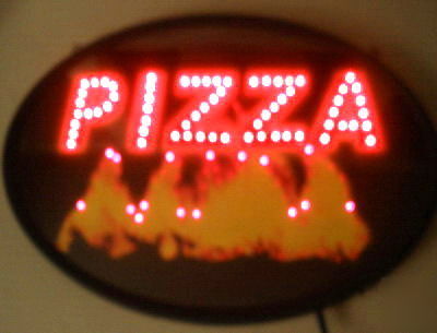 New led pizza sign italian food carry out open neon br