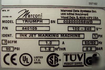 Refurbished videojet triumph printer free shipping