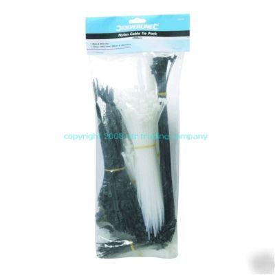 1000 pc nylon cable tie assort 100MM 200MM 300MM long
