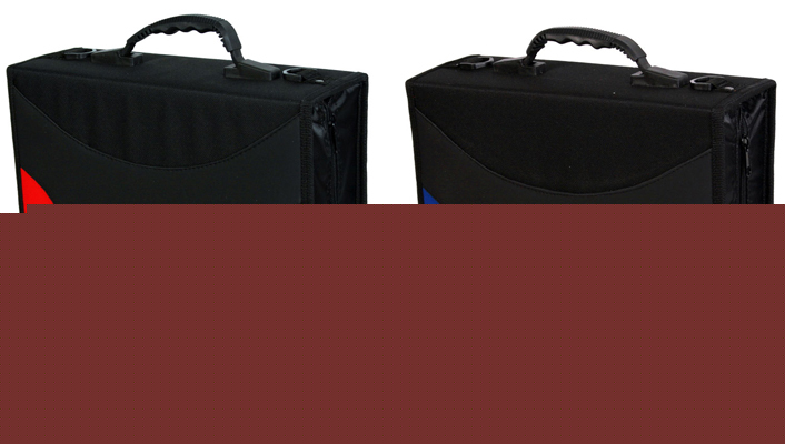 (2) SN240 cd dvd holder storage case wallet blue/red