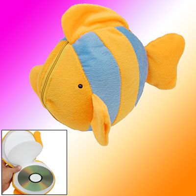 24 pcs fish pattern stuffed plush cd storage bag holds