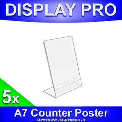 5X A7 counter poster holders acrylic shop display stand
