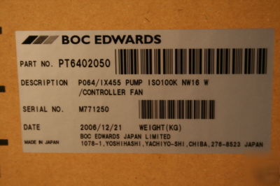 Boc edwards turbo pump, stp-IX455, amat
