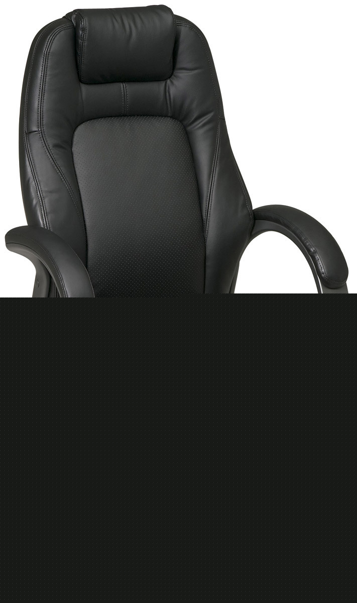 Black leather high back executive desk office chair