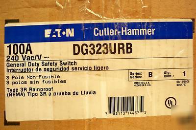 Eaton 100 a safety disconnect switch DG323URB rainproof