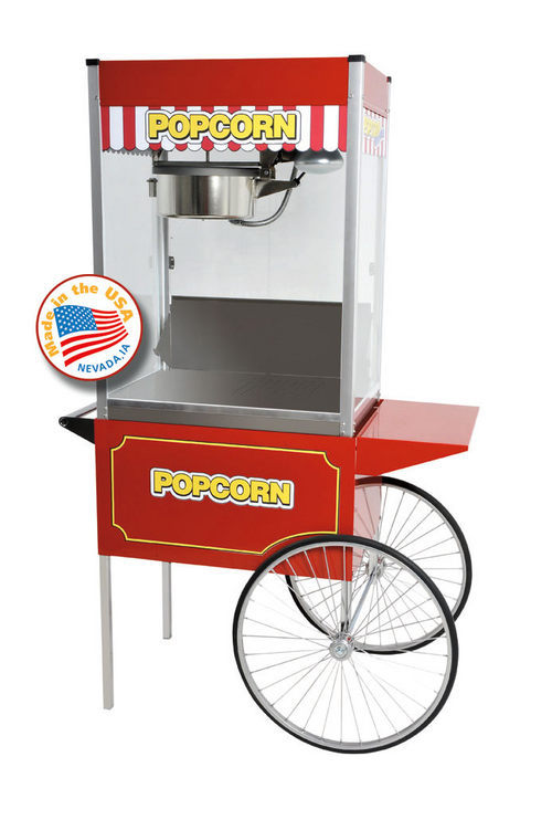 Paragon classic pop huge 14OZ popcorn machine w/cart 