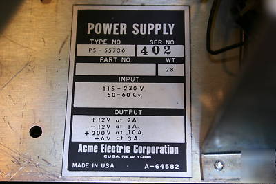Acme electric power supply ps-55736 115-230V