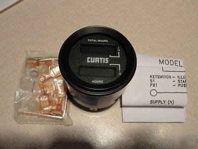 Curtis twin hour meter 100-250VAC 0 to 99999.9 hours