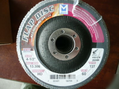 Box of 10 mercer #260060 T27 grit 60 flap discs
