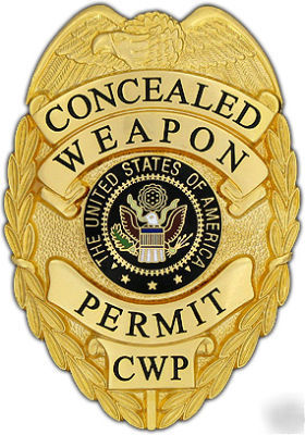 Concealed weapons permit badge - gold badge