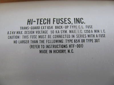 Hitech-trans guard type CL8.3KV 65K p/n HTDE33X065 fuse