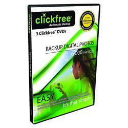 New clickfree dvd photo backup (3 pack) 6,000 photos 