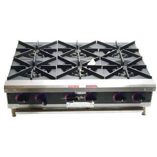 Star 606HD hotplate, countertop, gas, 6 burners, star-m