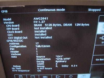 Tektronix AWG2041 arbitrary waveform generator+opt 1R01