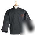 10 pearl button black chef coat - 402B (size med)