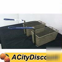 2 restaurant deep fat food fryer baskets used