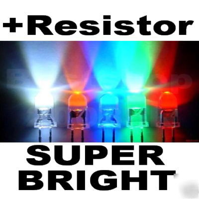 500 pcs 5MM red green blue yellow white pink uv led 