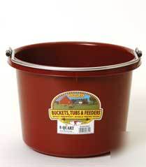 Plastic bucket burgundy 8QT great for livestock