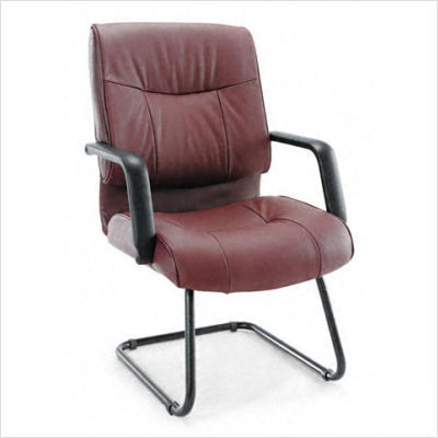Alera stratus series leather guest chair black