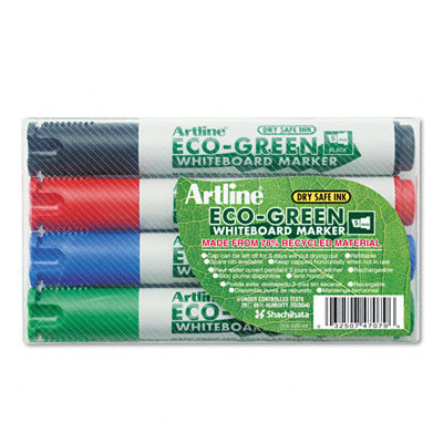 Artline eco-green dry erase marker, 4/pack