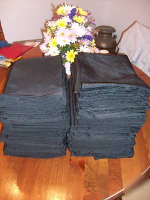 Big lot of 34 black 52X52 restaurant tablecloths linens