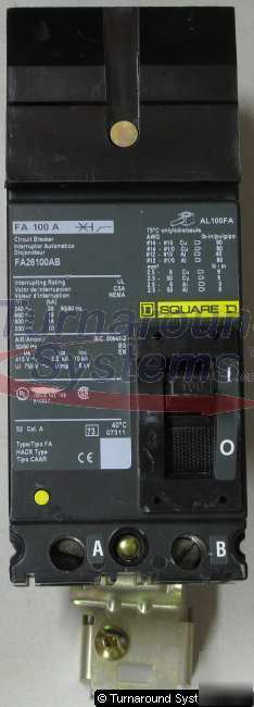 New square d FA26100AB circuit breaker, 100 amp, 