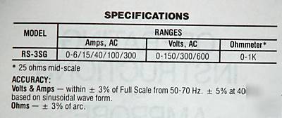 Clamp on rotary scale amprobe meter rs-3SG