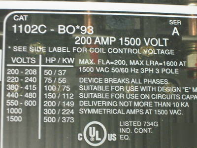 New allen bradley 1102C-BOD93 1102C-CP2D contactor ** **