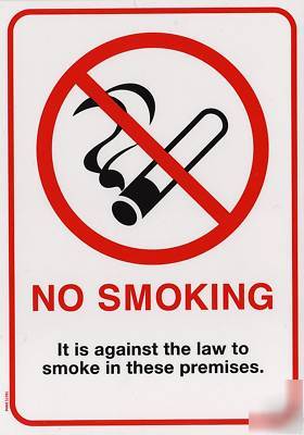 New 3 x no smoking 6X8 vinyl sticker ( ) sign