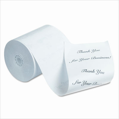 White thermal receipt paper, 80MM x 230' roll