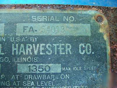 Farmall f-20 tractor. parts or restore.