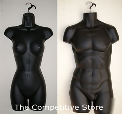 Female + male dress mannequin form set maniquin black