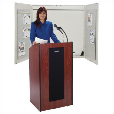 Presidential plus lectern w electret mic medium oak