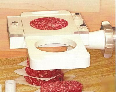 Rapid hamburger patty maker/press - grinder attachment