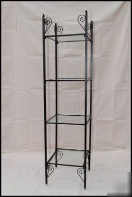  cc-28 etagere w/ 4 glass shelves display rack