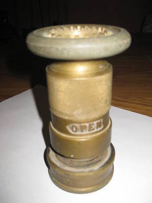 Vintage all brass fire hose nozzle - powhatan 250 af