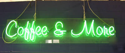 5' coffee & more house cafe window neon sign lighted 