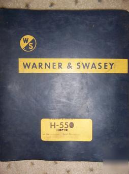 70S warner swasey h-550 hopto excavator manual parts x