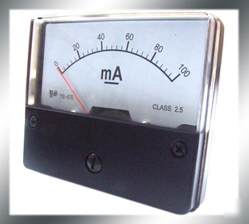 Dc 0~100MA analog amp panel meter current ammeter