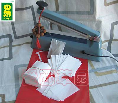 Hand impulse sealer, hand sealing and packing machine