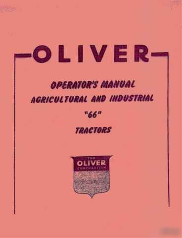 Oliver operators manual 66 series tractors