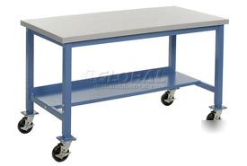 60 x 30 esd square edge packaging bench with caster kit