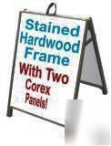 Hardwood a-frame sidewalk sign corex 24
