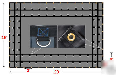 Heavy duty 16'X20' steel tarps flatbed truck tarps