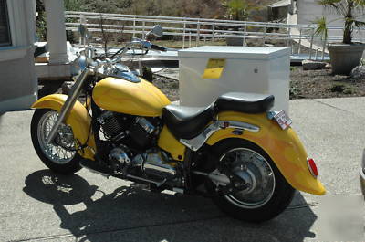 Ice cream vending, motorcycle side car, ice cream truck