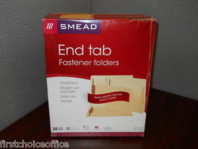 New smead 34115 letter size end tab fasteners manila - 