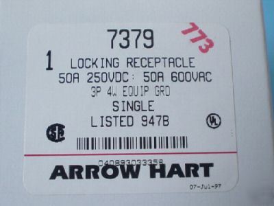 Non-nema locking arrow hart receptacle 50A 250VDC 600VA
